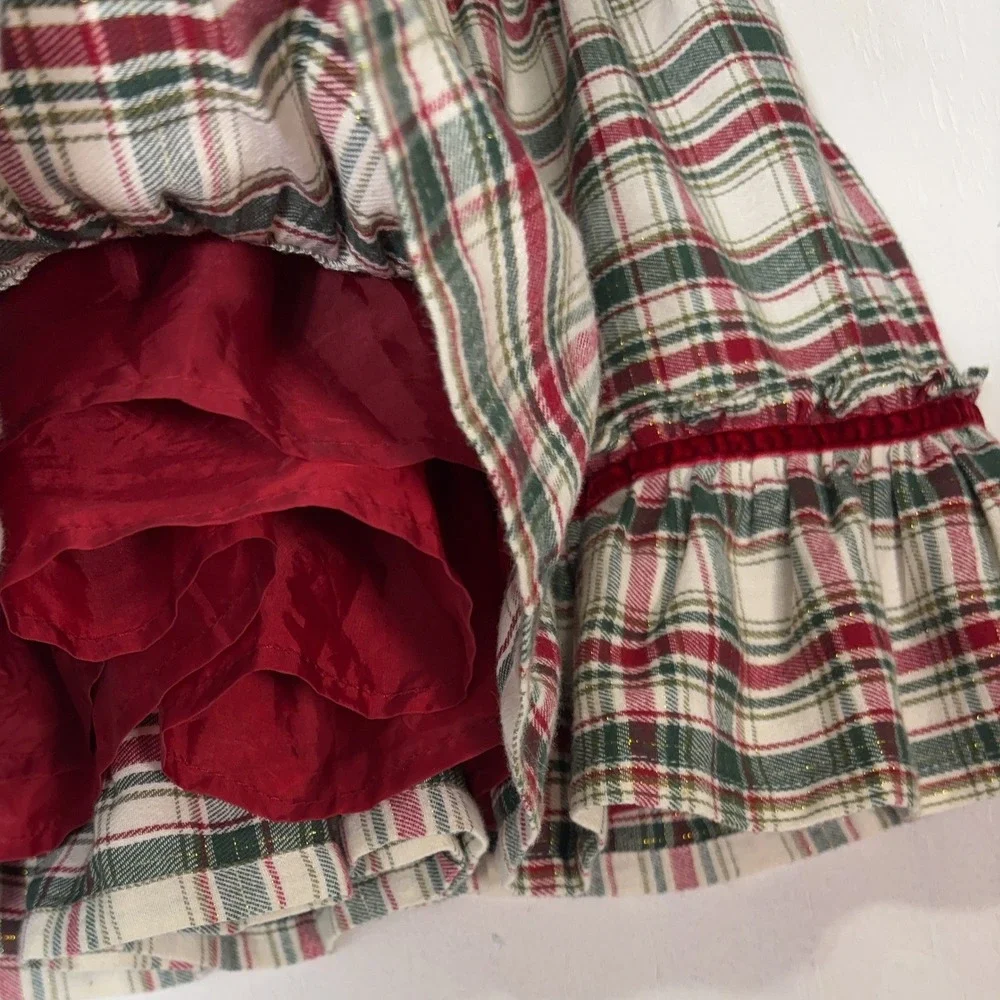 Tommy Bahama Sweater Skirt Set Girls 8 Red Plaid Floral Fair Isle Holiday 2pc
